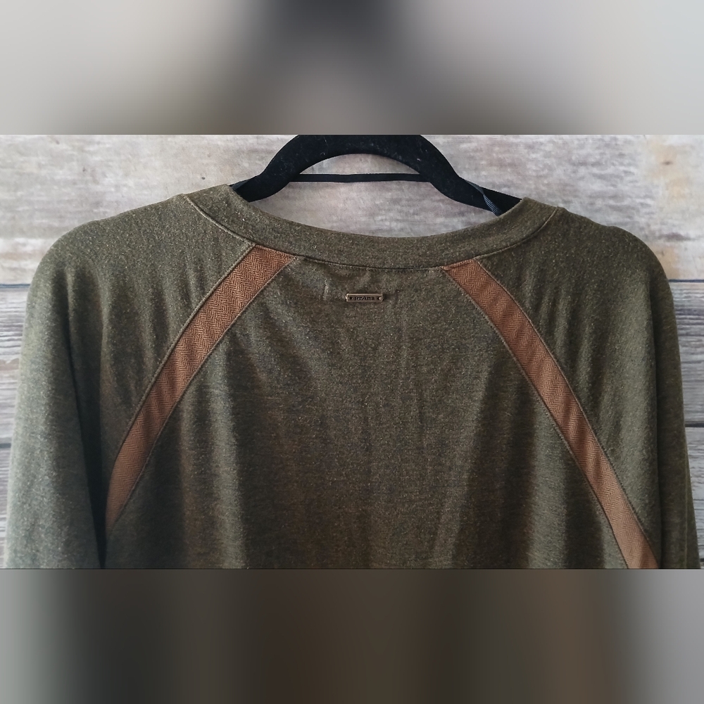 Prana Olive and Brown Knit Dress, Size S - Picture 6 of 11